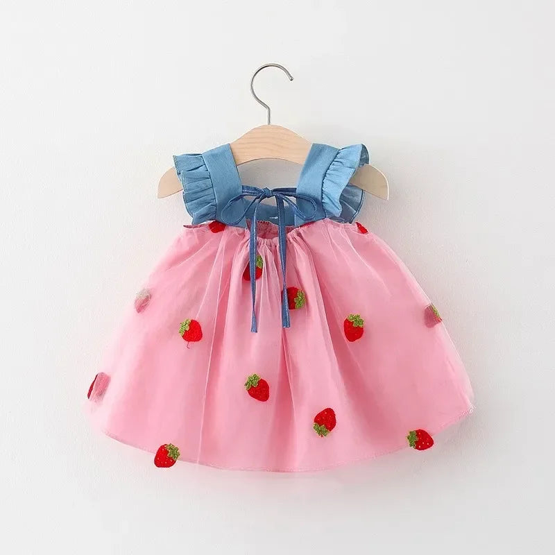 Baby Girl Embroidered Strawberry Dress