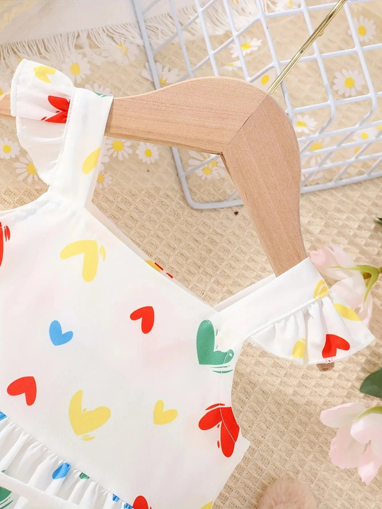 Baby Girl Rainbow Heart Dress & Bag