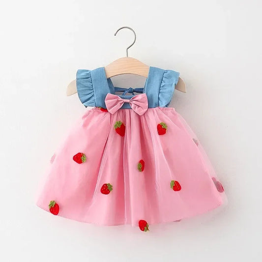 Baby Girl Embroidered Strawberry Dress