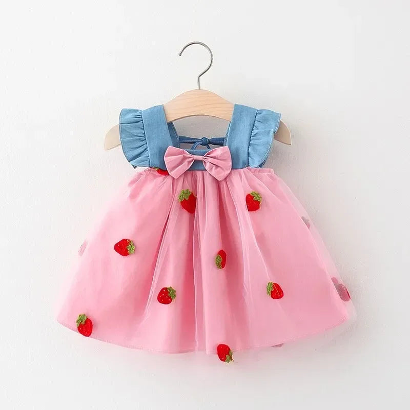 Baby Girl Embroidered Strawberry Dress