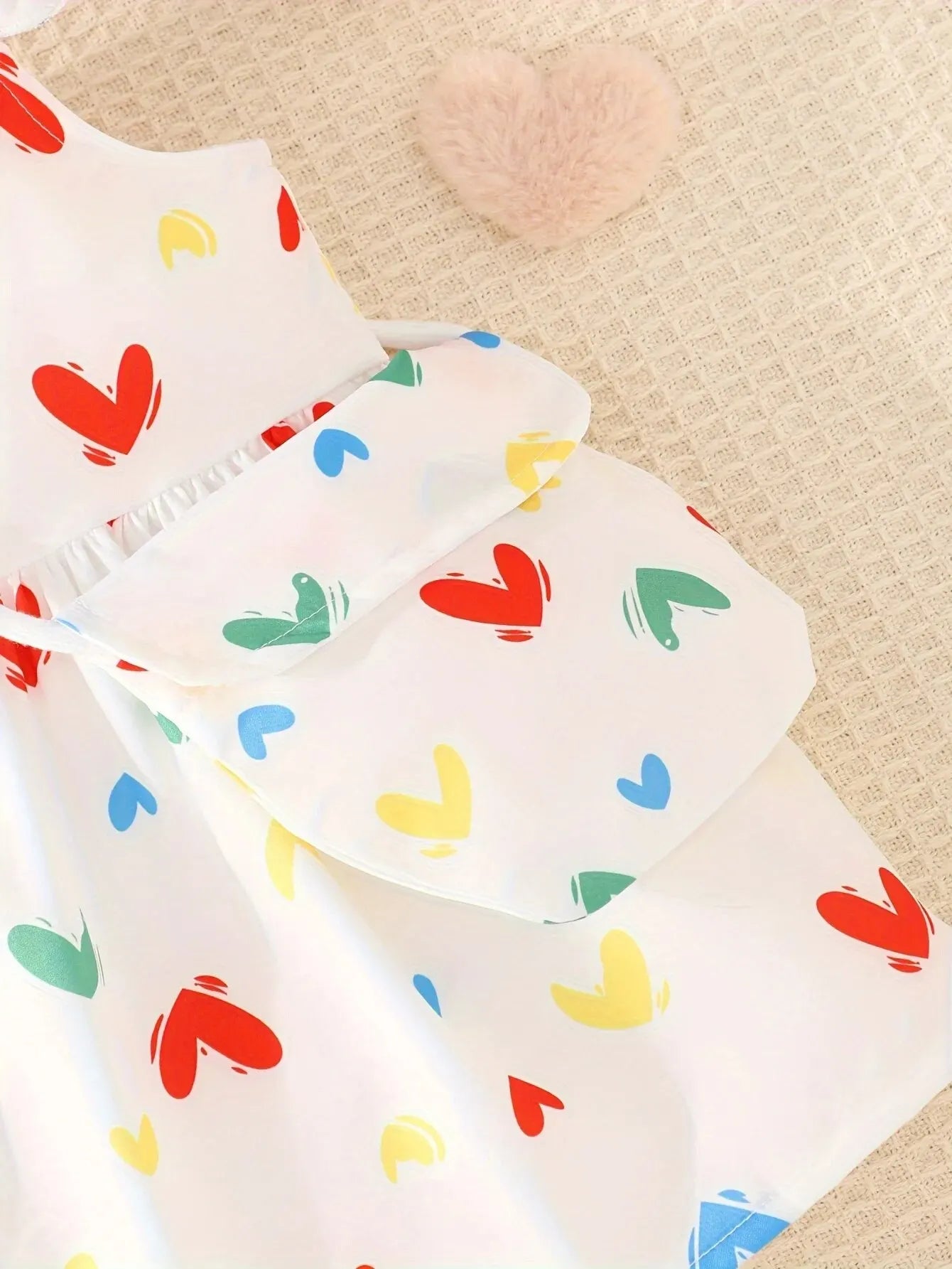 Baby Girl Rainbow Heart Dress & Bag