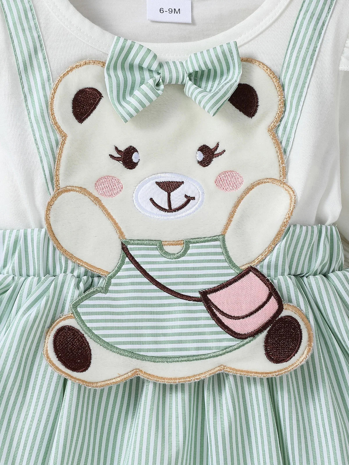 Baby Gilr Cute Bear Jumpsuit &Bow