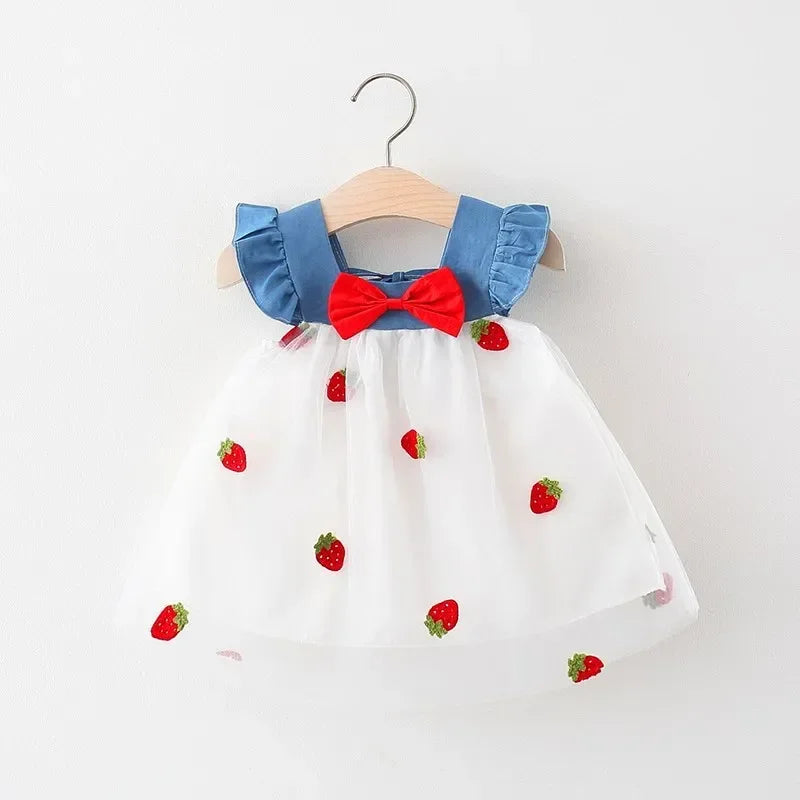 Baby Girl Embroidered Strawberry Dress