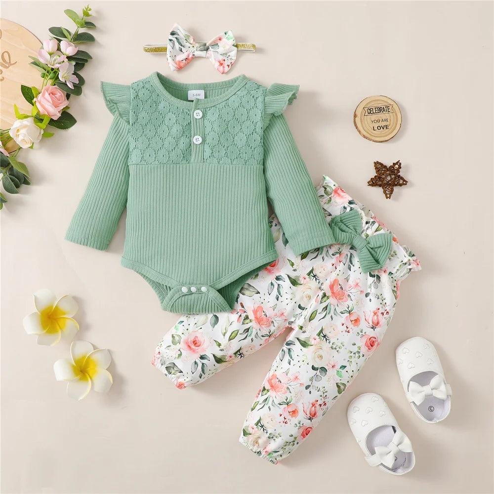 Baby Girl Floral Elegance 3Pcs set