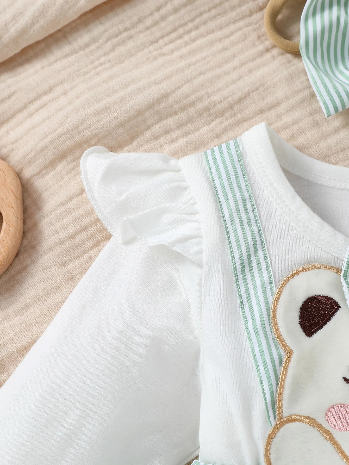 Baby Gilr Cute Bear Jumpsuit &Bow