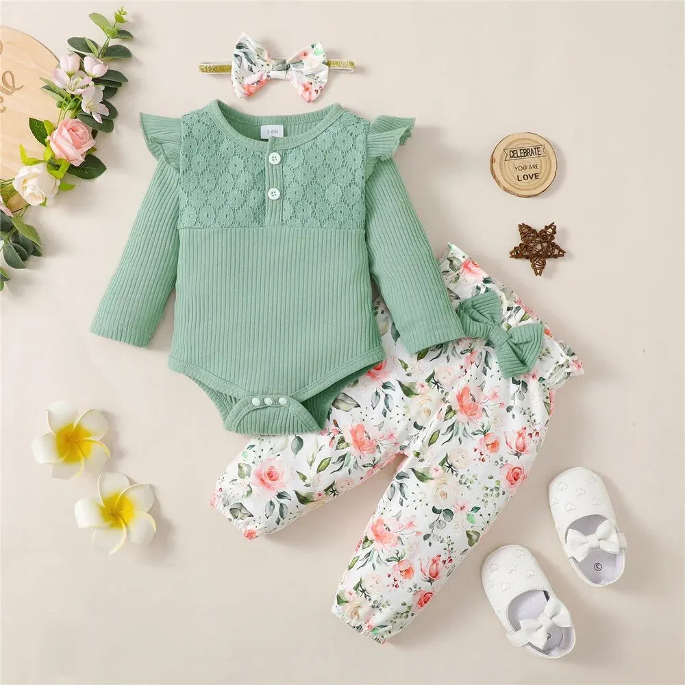 Baby Girl Floral Elegance 3Pcs set