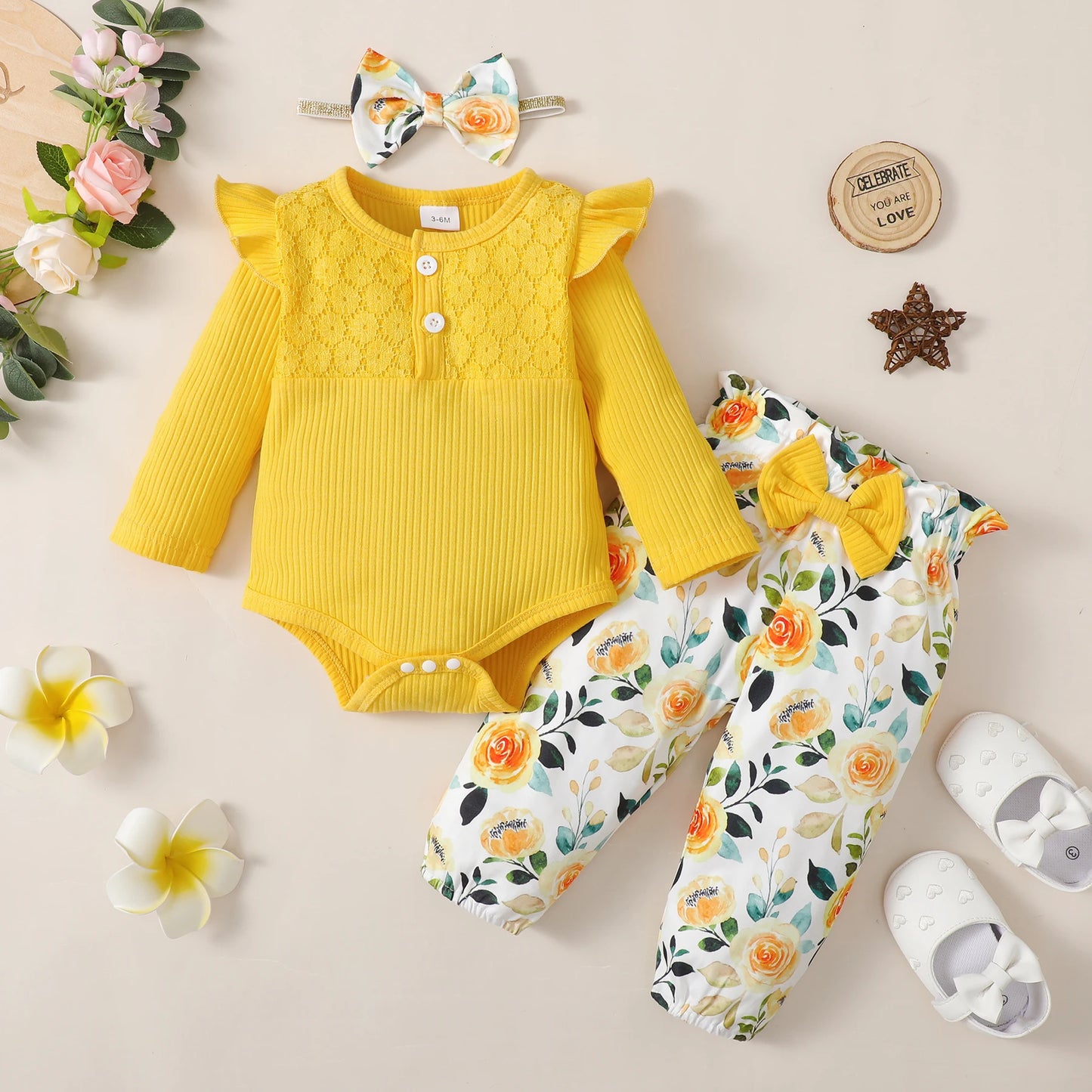 Baby Girl Floral Elegance 3Pcs set